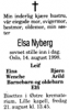 Dödsannons: Elsa Nyberg 1907-1998