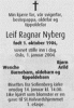 Dödsannons: Leif Ragnar Nyberg 1906-2004